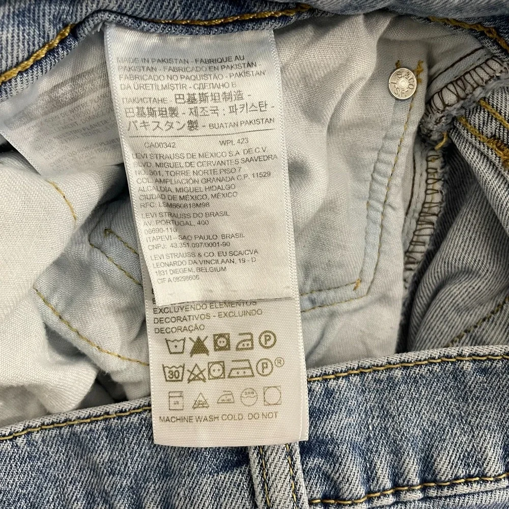 Levi's 514 Jeans Men 40x29 Blue Light Wash Slim Straight Denim